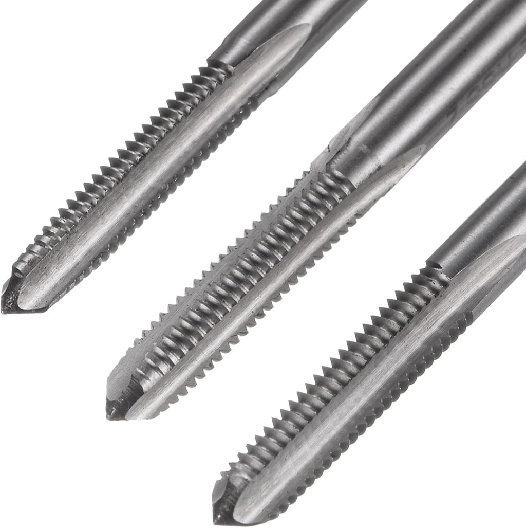uxcell 3pcs Metric Hand Tap Set, M6 x 1 Taper/Plug/Bottom Thread Screw Taps, High Speed Steel Hand Threading Tapping Tool Kit