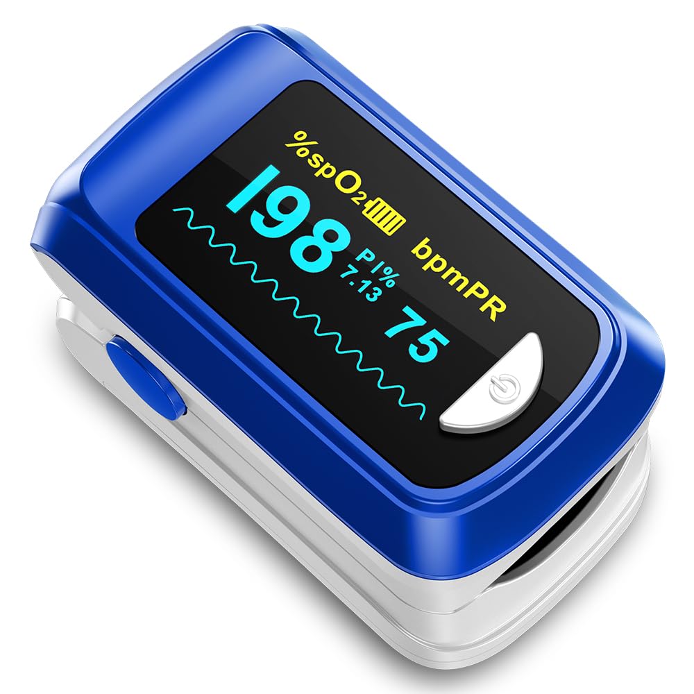 Pulse Oximeter Fingertip Oxygen Monitor Fingertip Pulse Ox Heart Rate and SpO2 Finger Pulse Oximeter for SpO2/Heart