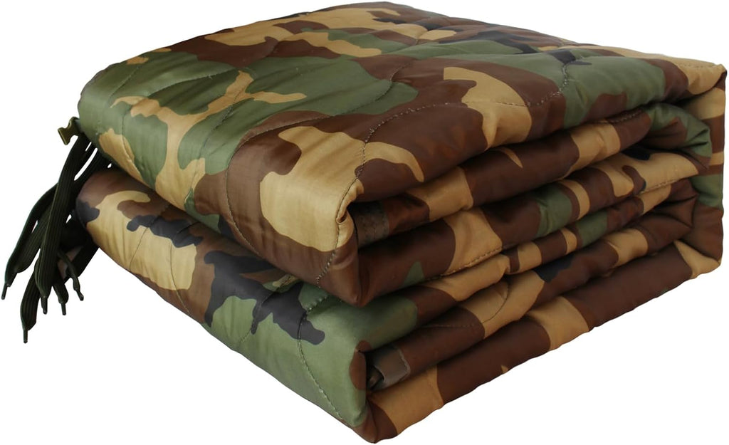 Military Blanket - Camping Sleeping Bag with Zipper, Poncho Liner Thermal Insulated Blanket, Lightweight Portable