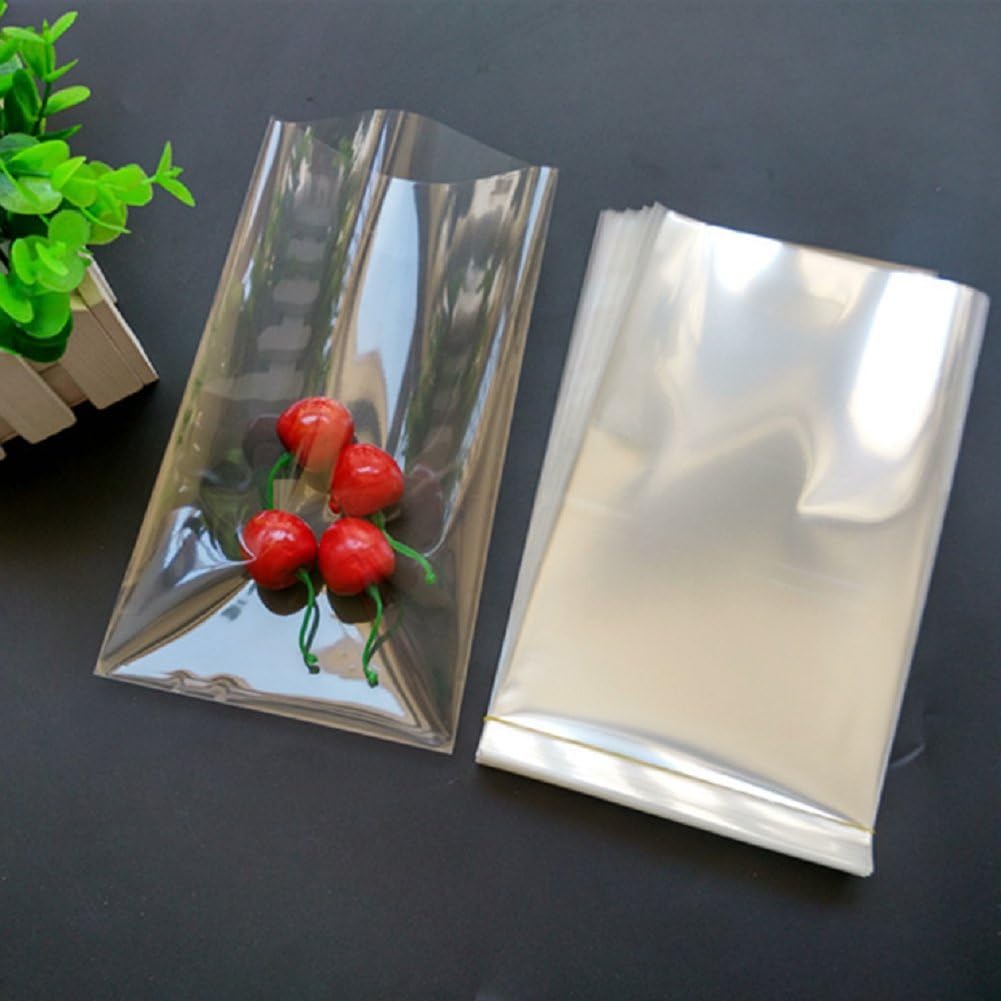 200 Pcs 5x7 Inches Clear Flat Cello/Cellophane heat seal cookie bags