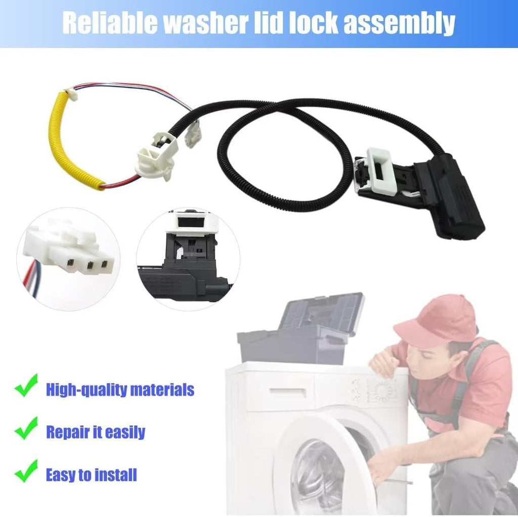 Replacement Washer Lid Lock Switch Compatible models for Maytag: MVWC415EW1, MVWC465HW1, MVWC465HW2, MVWC465HW3, MVWC555DW1, MVWC565FW1, MVWC415EW2, MVWC416FW0, MVWX655DW1