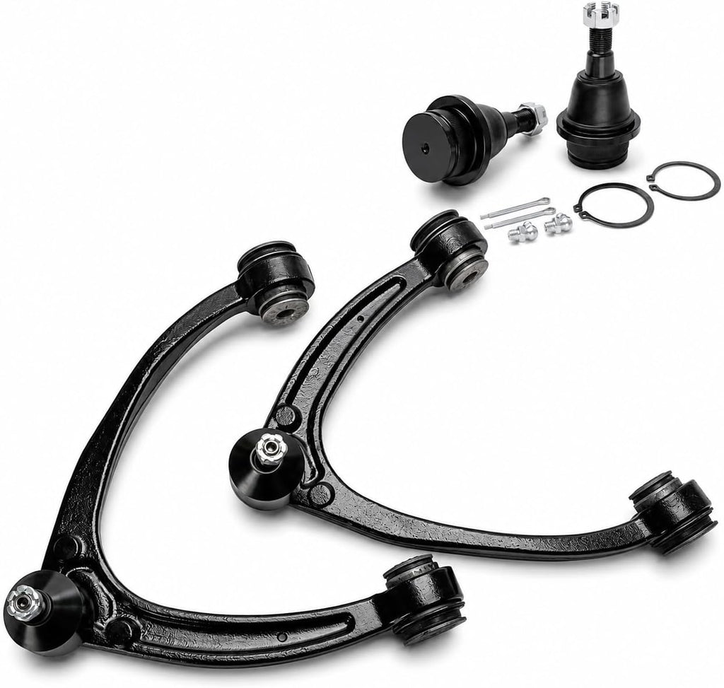 Front Upper Control Arms + Lower Ball Joints Suspension kit Replacement for 2007-2013 Chevy Silverado Tahoe Avalanche Suburban GMC Sierra Yukon XL Cadillac Escalade ESV EXT K80669 K80670 K6541