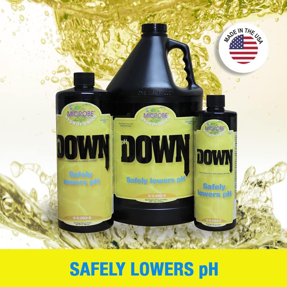 pH Control Kit with pH Up and Down for Stability, 16 oz Bottles, 4 oz Sample of Premium Liquid Nutrients