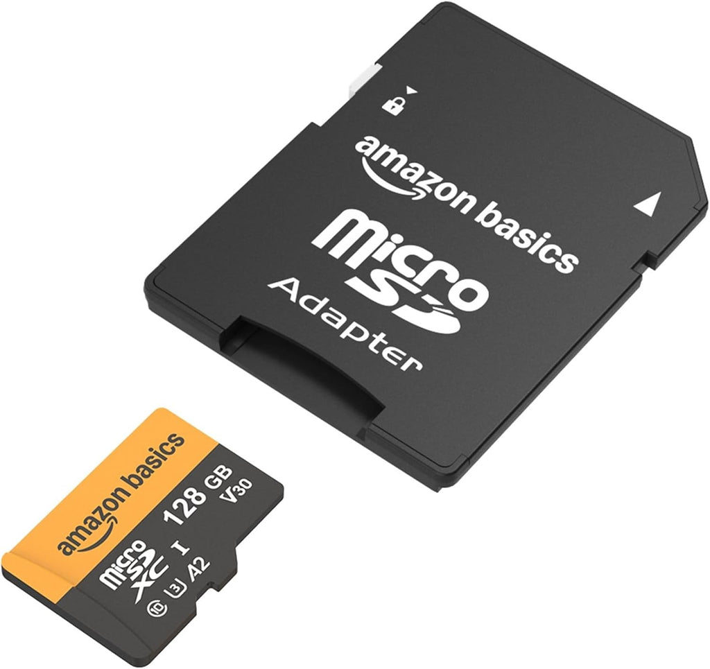 128GB microSDXC Memory Card with Adapter for Smartphones, Drones, Cameras, Full HD, Read Speed Up to 200MB/s, 1-Pack