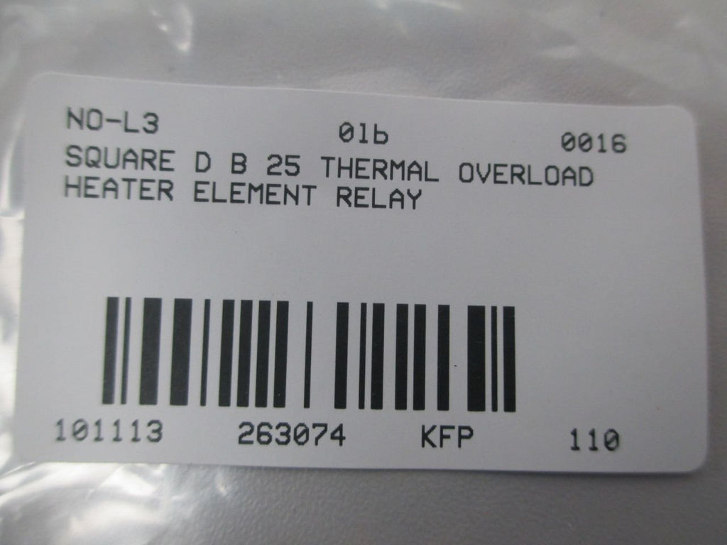 LOT 3 NEW SQUARE D B 25 THERMAL OVERLOAD HEATER ELEMENT RELAY D263074