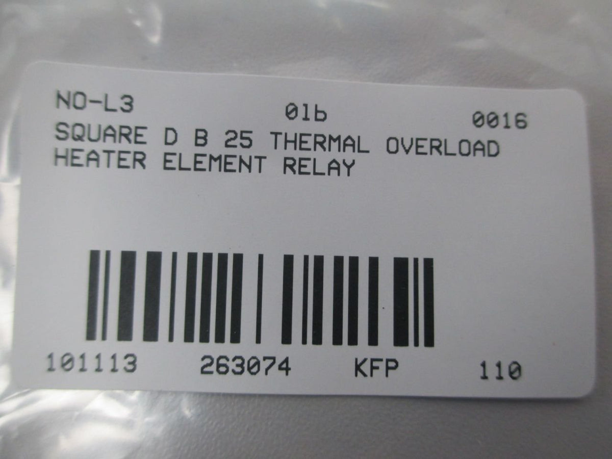 LOT 3 NEW SQUARE D B 25 THERMAL OVERLOAD HEATER ELEMENT RELAY D263074