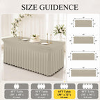 8 Pack Spandex Fitted Rectangle Tablecloth, Elastic Table Skirt