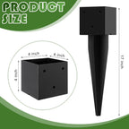 4 "x 4" Mailbox Mounting Post Base Black Heavy Duty Metal Mailbox Post Mount Base Mail Box Posts Anchors Mail Box