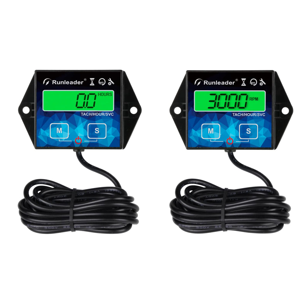 2 Pieces Runleader Backlight Hour/Tach Meter, Maintenance Reminder