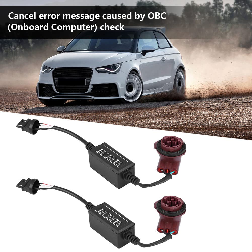 Sunicon 2PCS Car LED Headlight Decoder, LED Decoder Adapter, Auto Warning Strong Error Code Decoder Canceller Capacitors Resistor, LED Load Flash Resistors for Most Cars Trucks SUVs