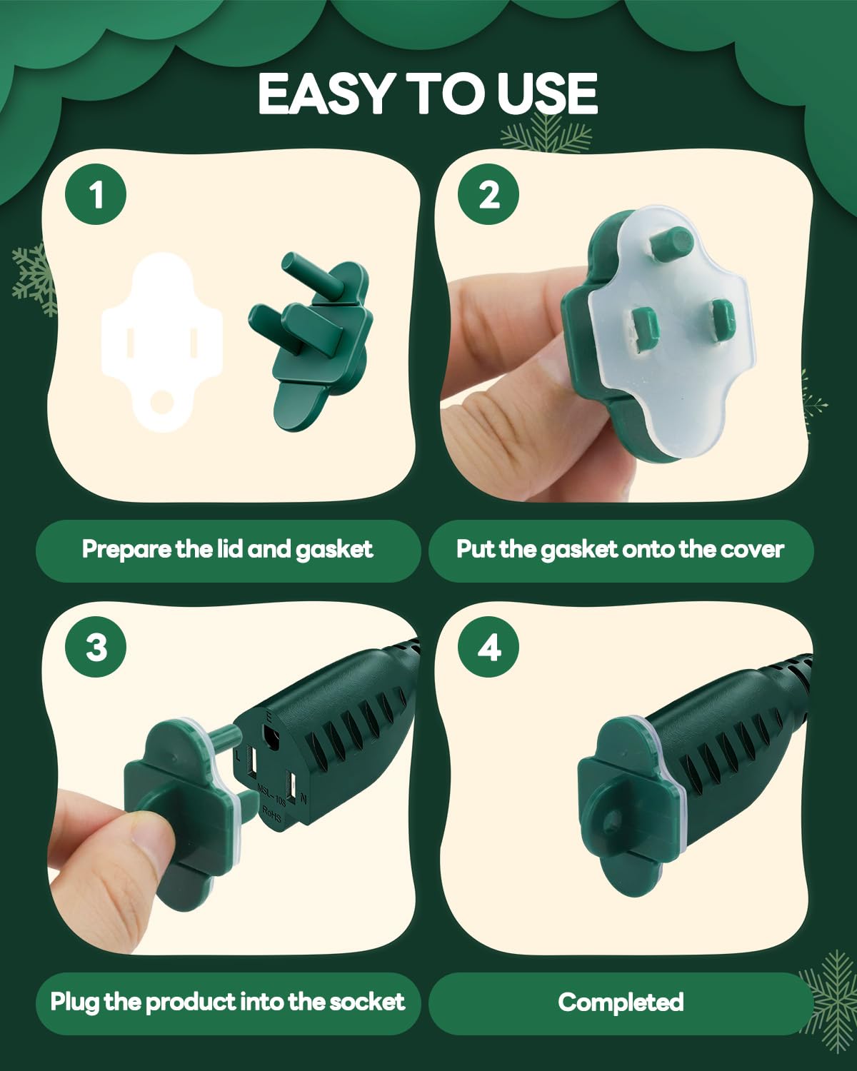 24 Pack Weatherproof Gaskets & Plug Protector Covers, Outdoor Outlet Covers