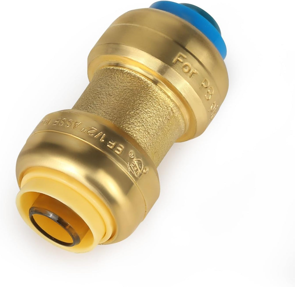 (Pack of 2) EFIELD Push Fit Fittings 1/2" Push Fit x 1/2" PB (polybutylene) Conversion Coupling with a Disconnect
