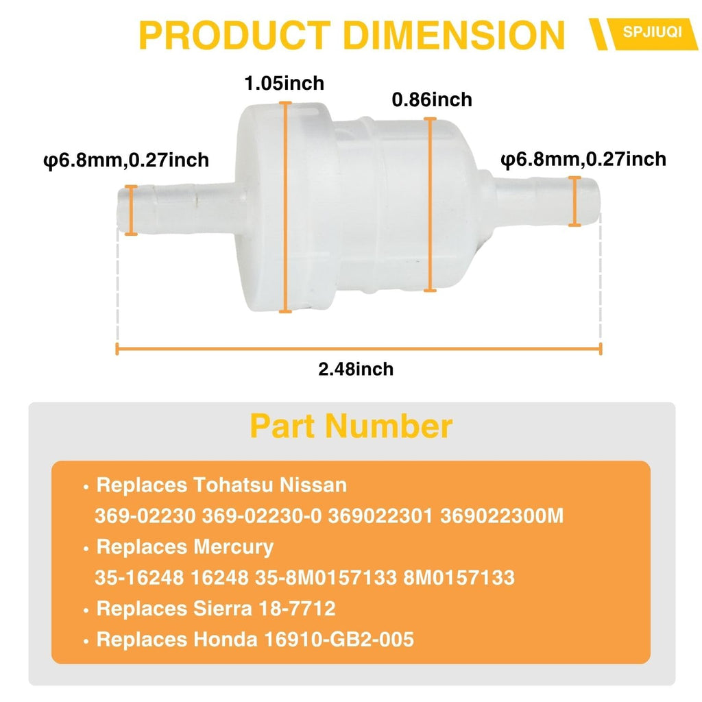 SPJIUQI 8M0157133 35-16248 Inline Fuel Filter for Tohatsu Mercury 4HP-30HP