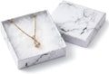 TheDisplayGuys 100-Pack 3.5" Jewelry Gift Boxes - Marble White