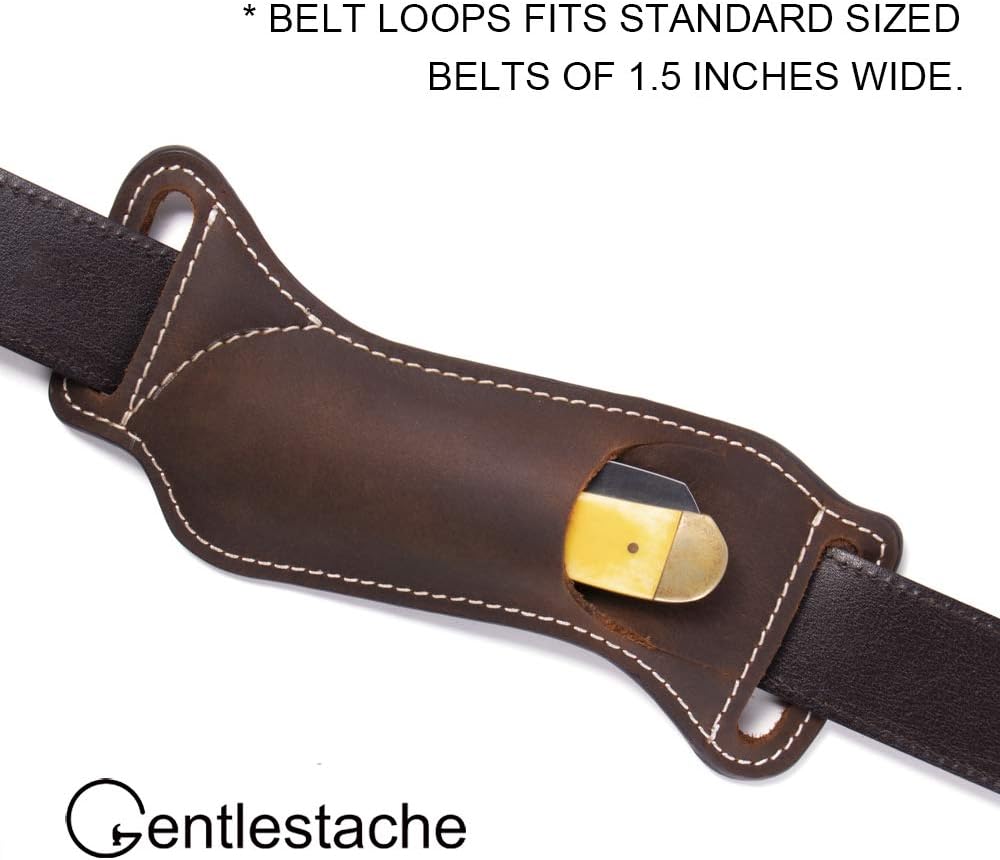 Leather Knife Sheaths for Belt, Knife Holster, Pocket Knife Sheath, EDC Leather Sheath for Folding Knife Carrier