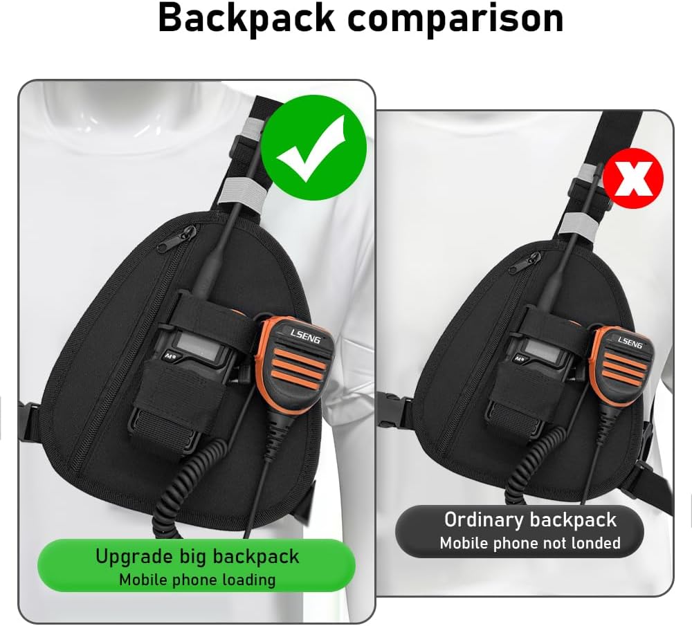 Radio Chest Harness Shoulder | Radio Holster Chest Pack Adjustable Walkie Talkie Tactial Vest for Motorola Baofeng