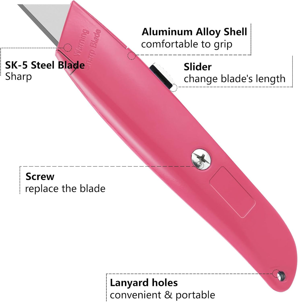 2 Pack Box Cutter Retractable, Ergonomic Razor Blades Utility Knife