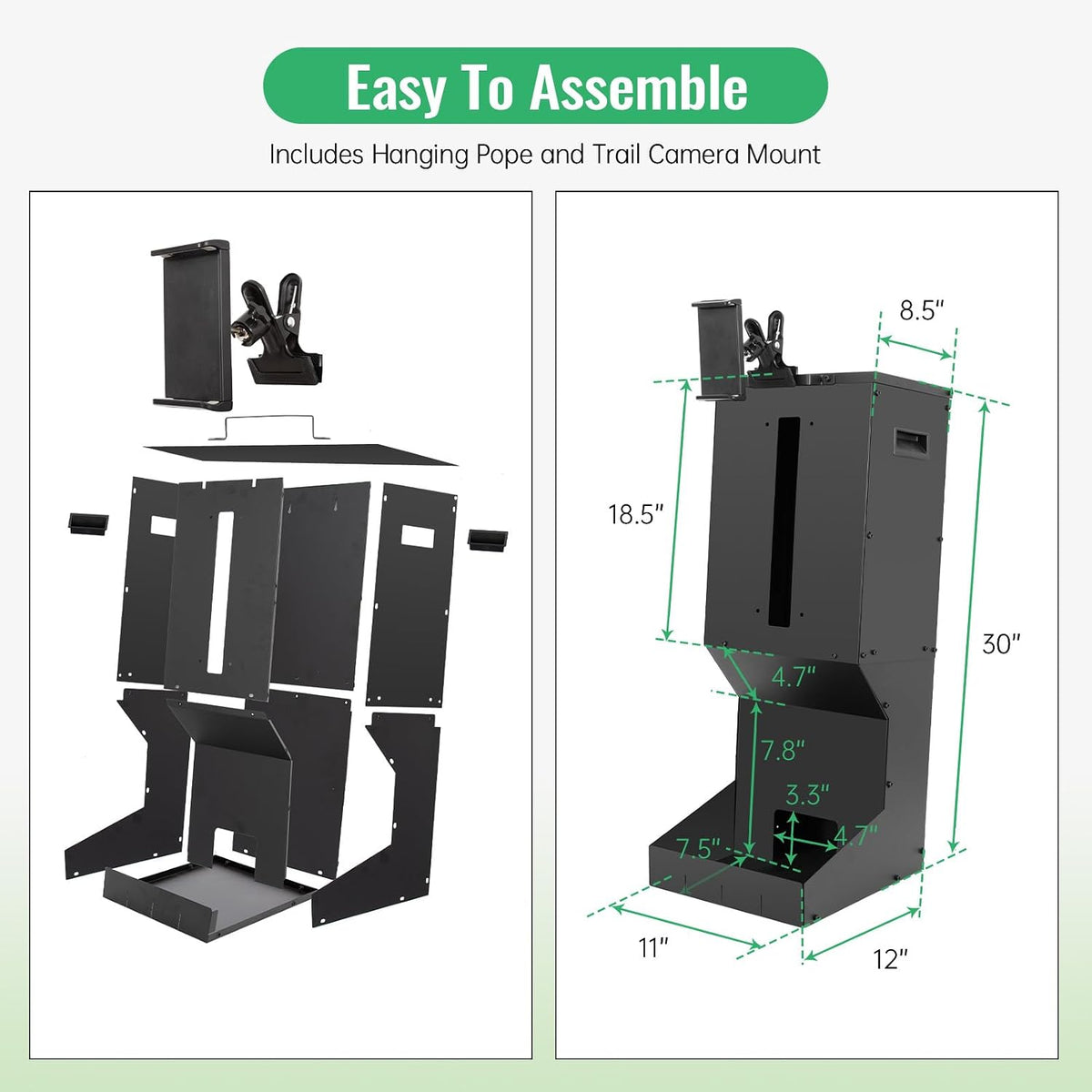 Automatic Metal Deer Feeder – 60 lb/11Gal Capacity