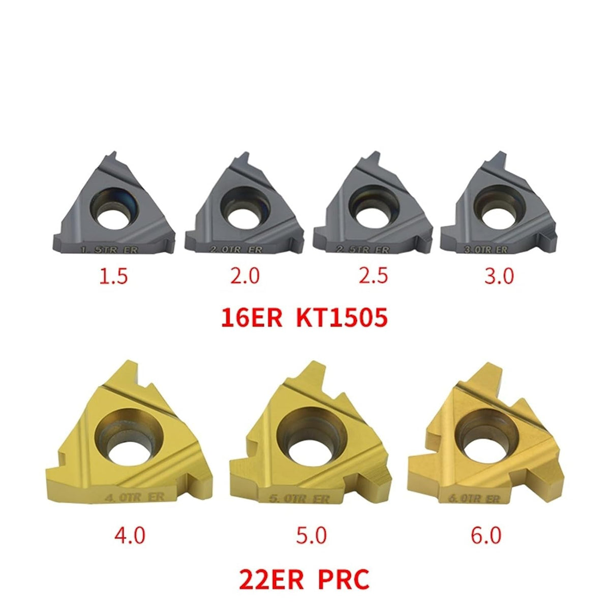 10pcs Carbide Thread Insert 16ER/IR 22ER/IR 1.5TR 2TR 2. 3TR 4TR 6TR