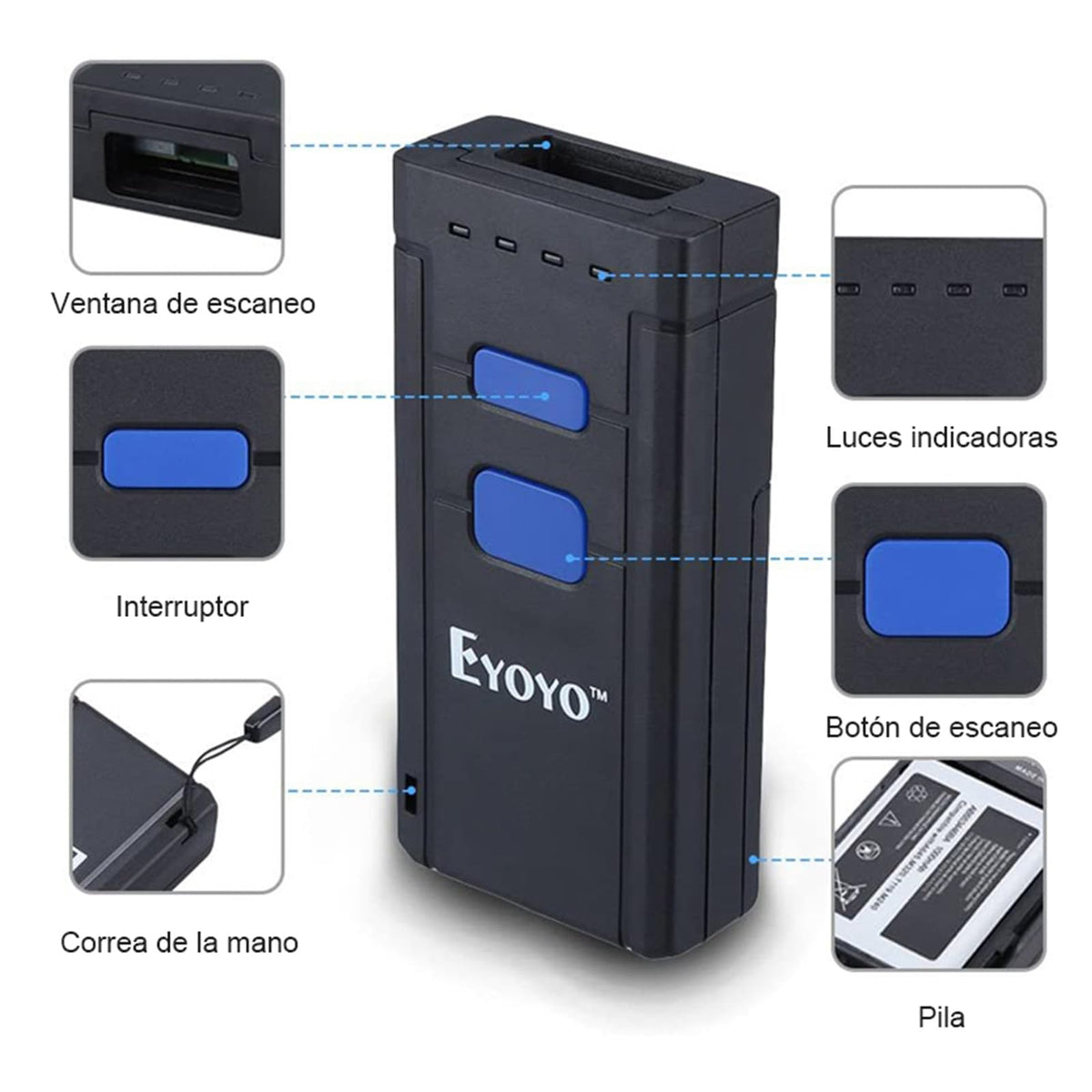Mini EY2877 1D CCD UPC Portable Bluetooth Barcode Scanner Wireless