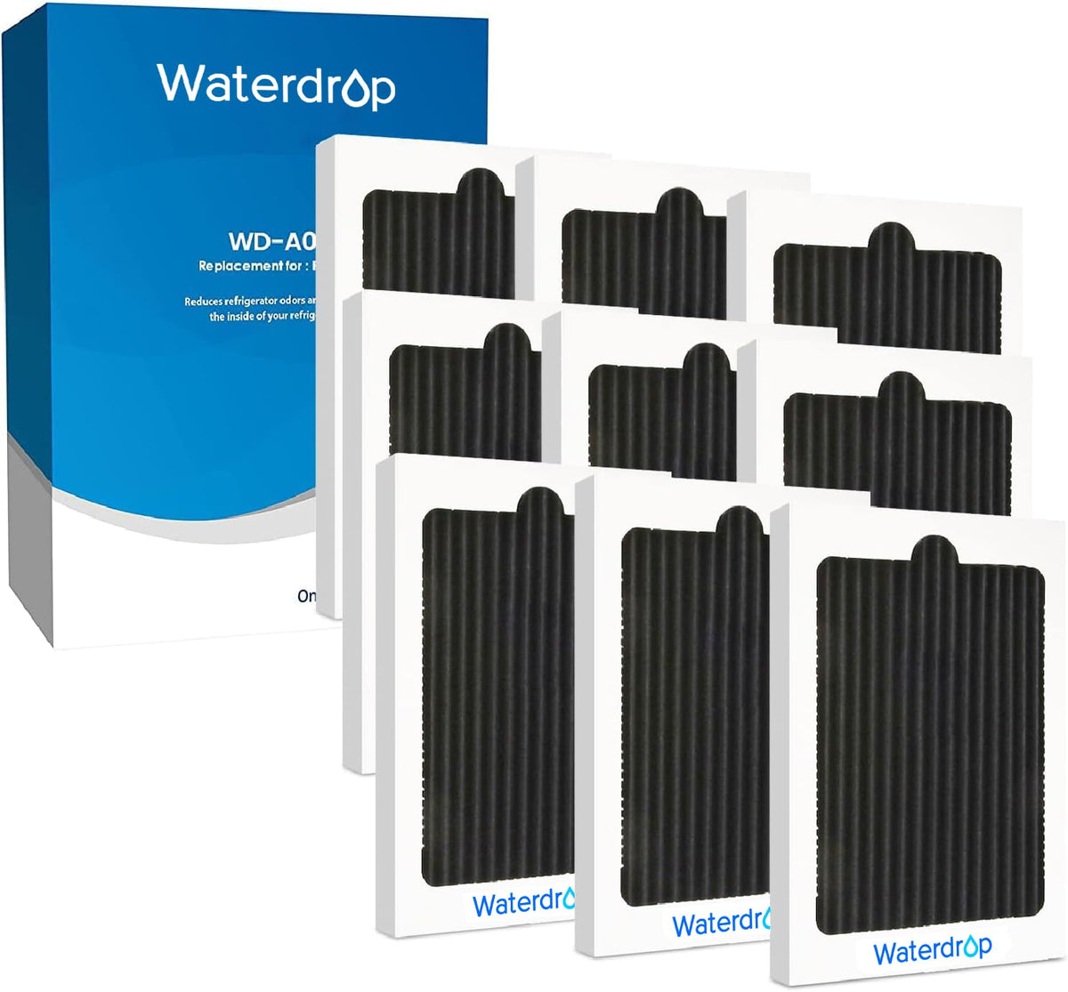 Waterdrop Refrigerator Air Filter Replacement for Paultra，9 Pack