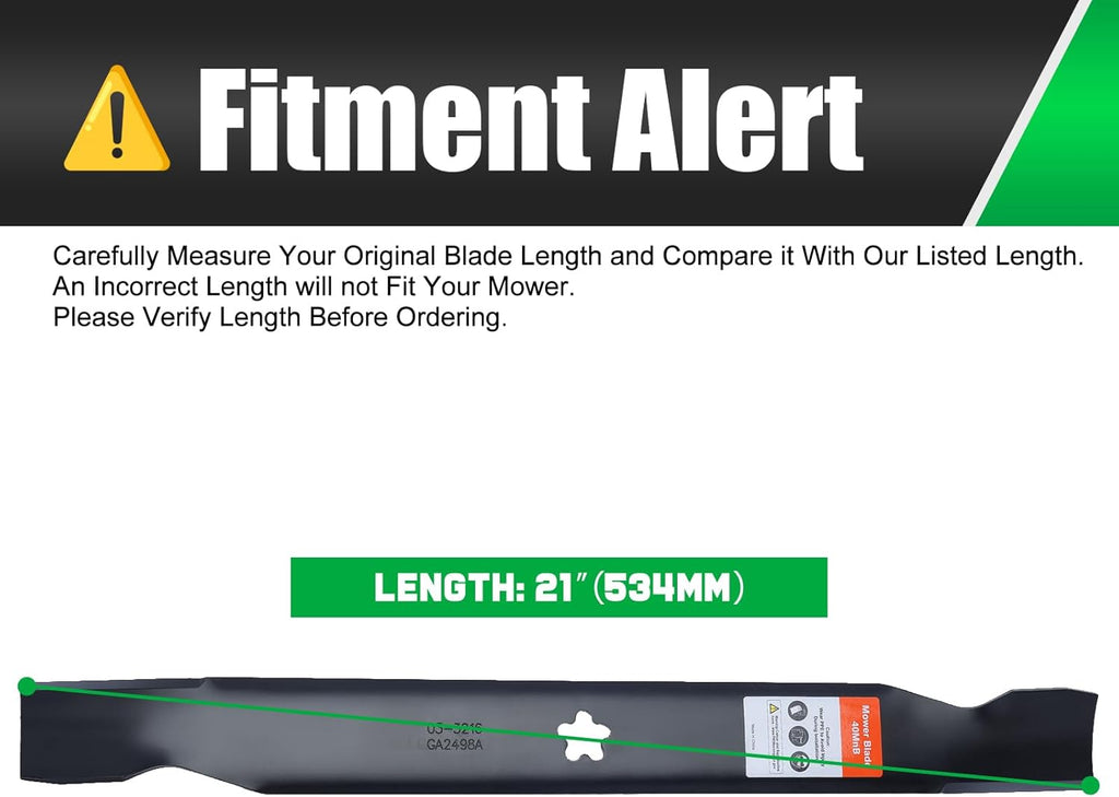 138971 42 inch Deck Craftsman Mower Blades Replacement Bagging | Fit OEM 532138971 LT1000 LT2000 T110 YT3000 Poulan