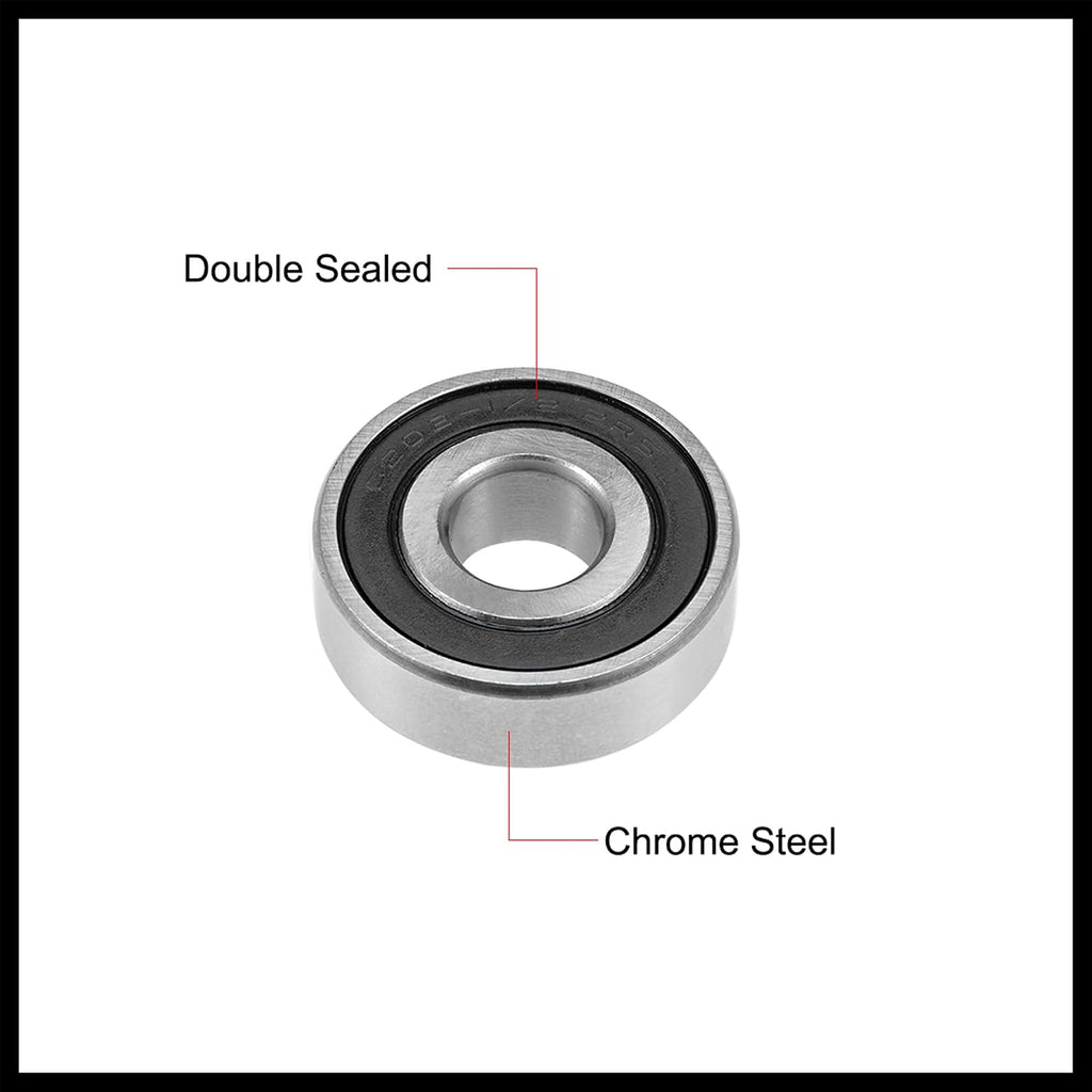 6202-12-2RS Deep Groove Ball Bearing 12x35x11mm Double Sealed Chrome Steel Z2 Lever Bearings Replacement Durable Material
