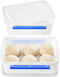 2 Pcs Pizza Dough Proofing Box with Lids and Latches for 4-6 Balls