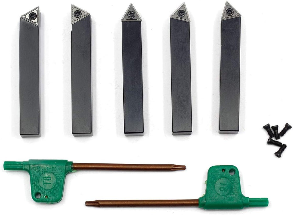 OSCARBIDE 3/8" Mini Indexable Lathe Turning Tool Holder 5-Piece