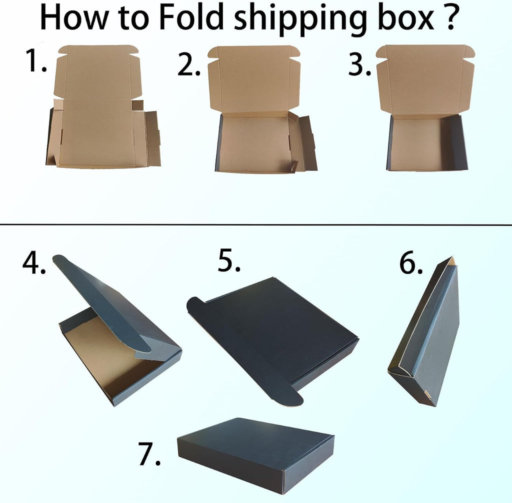 12x9x4 inch Black Shipping Boxes Set of 20, Corrugated Cardboard Mailer Box