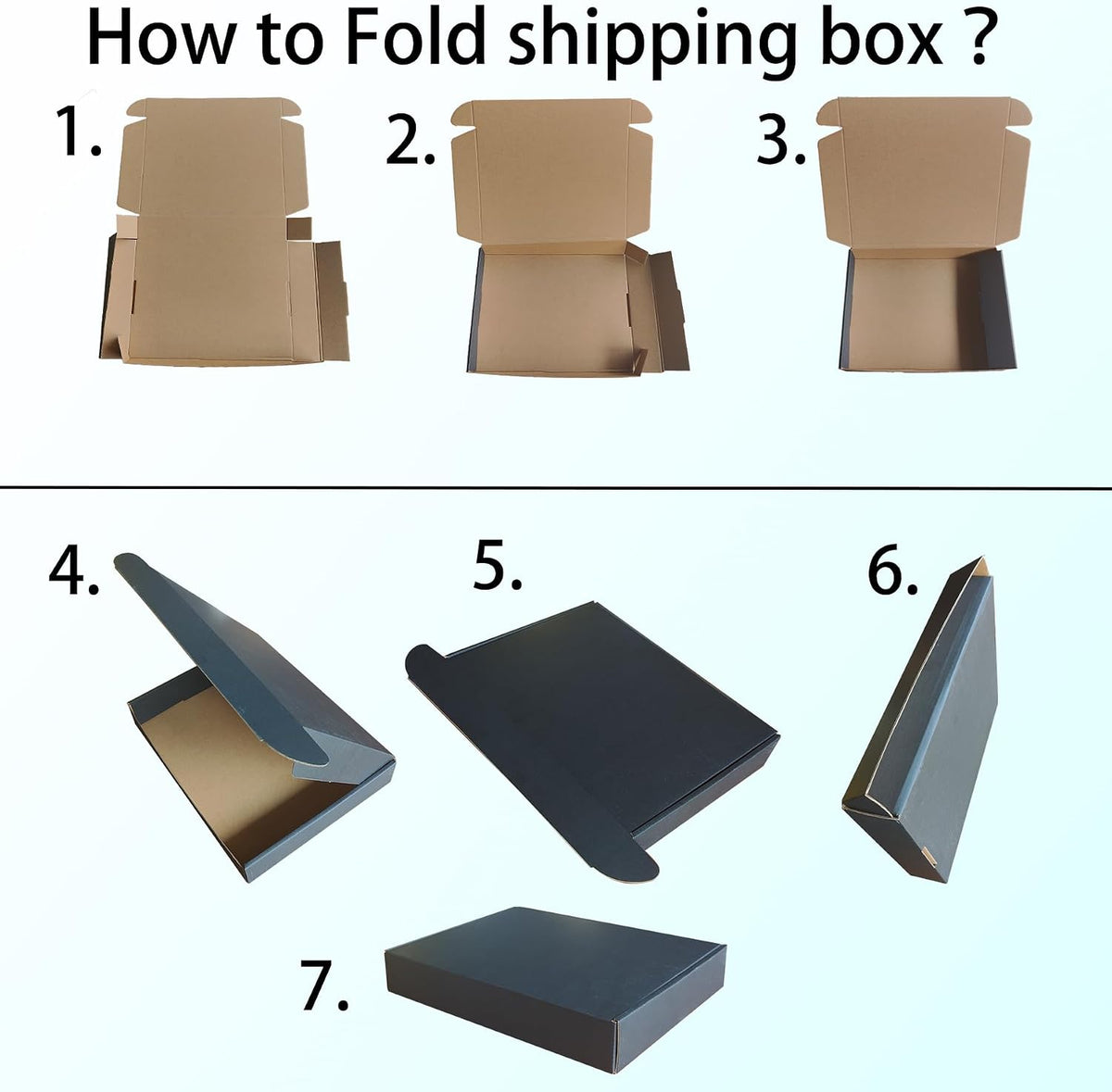 12x9x4 inch Black Shipping Boxes Set of 20, Corrugated Cardboard Mailer Box