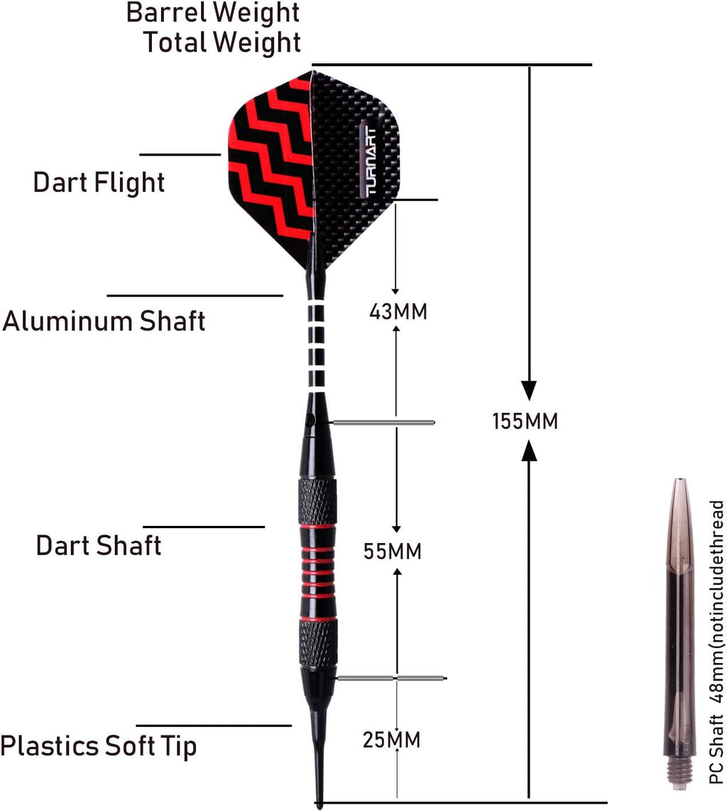Darts Plastic Tip 9 Pcs 18 Grams Professional Soft Tip | Darts Set for Electronic Dartboard with 50 Extra Tips 9