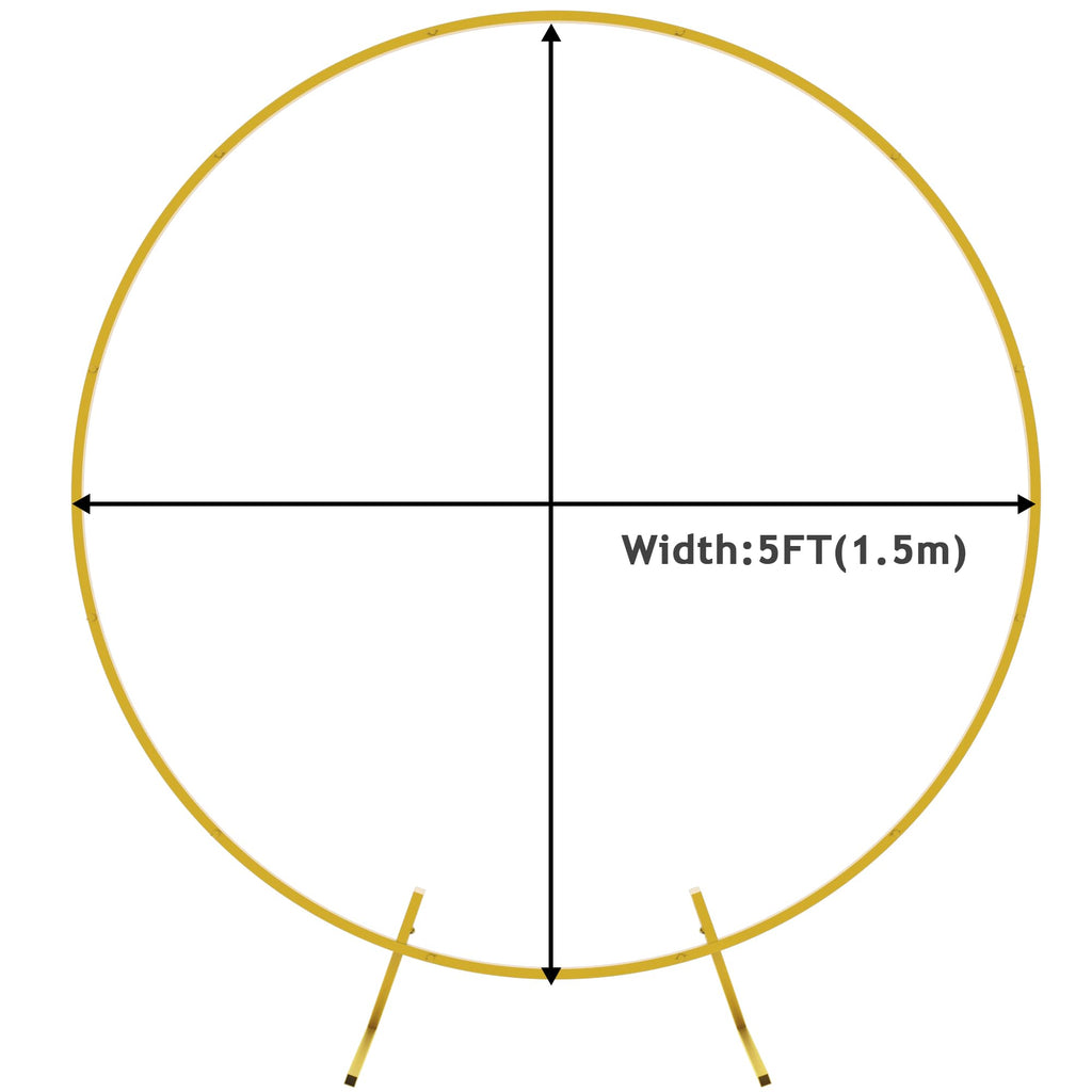 Round Backdrop Stand 5FT Gold Metal Circle Balloon Arch Frame