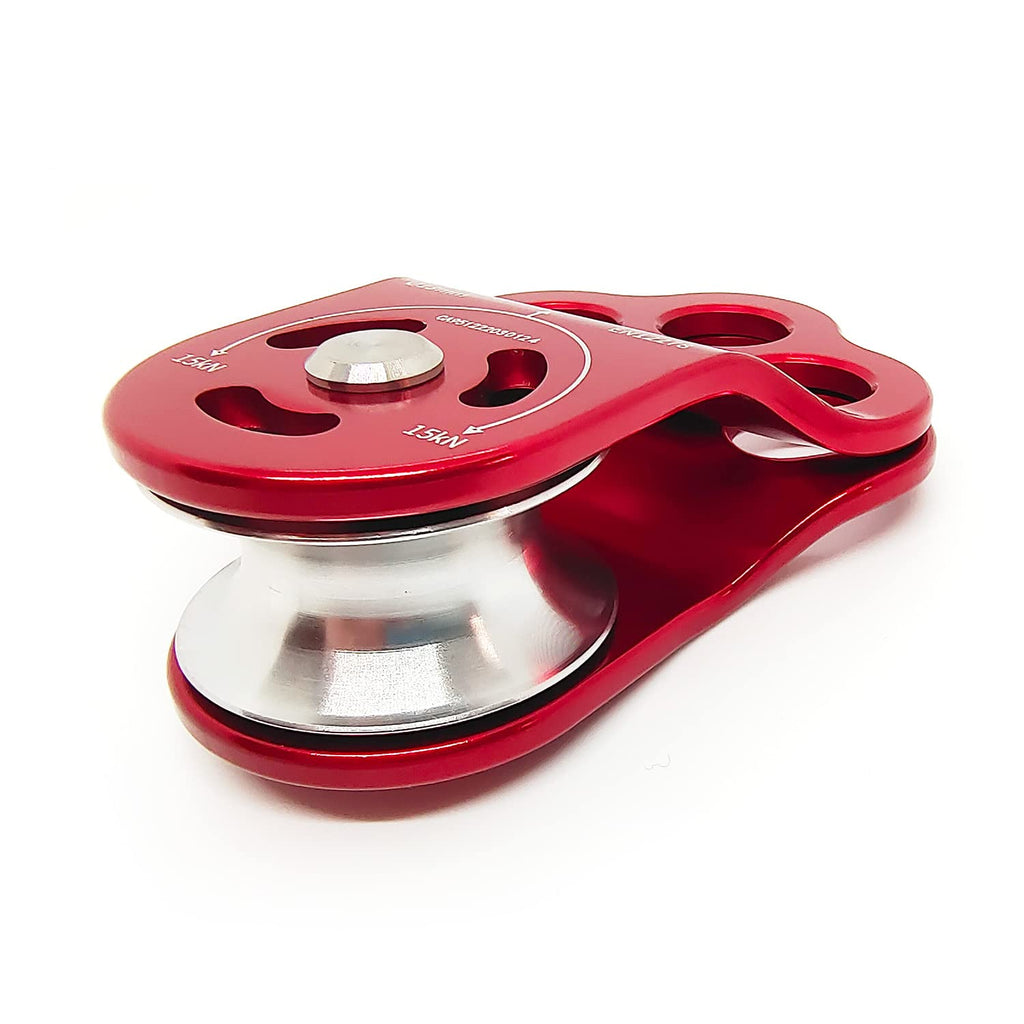 30KN Climbing Single Pulley Climbing Three Hole Hitch Pulley Climbing Bearing Pulley, Hauling Pulley for Rock