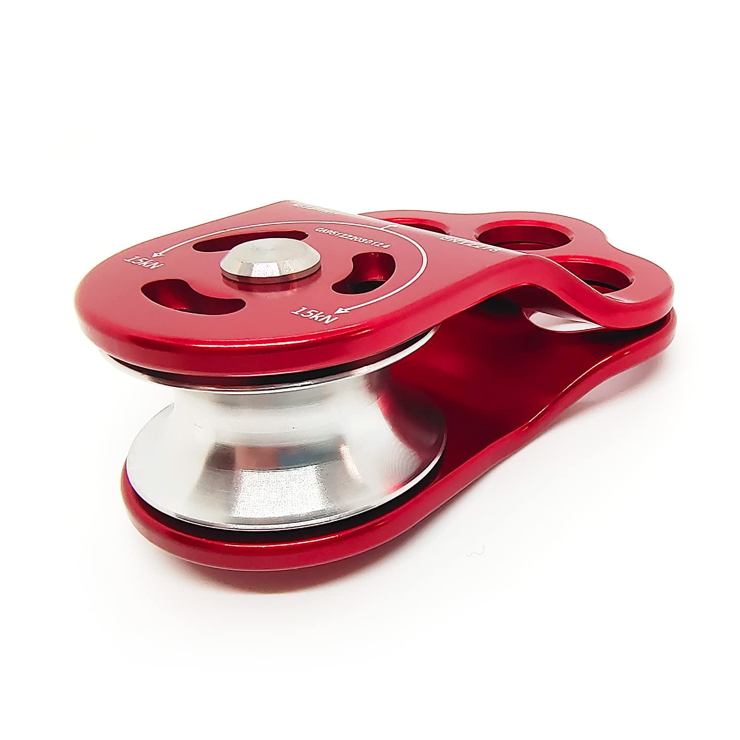 30KN Climbing Single Pulley Climbing Three Hole Hitch Pulley Climbing Bearing Pulley, Hauling Pulley for Rock