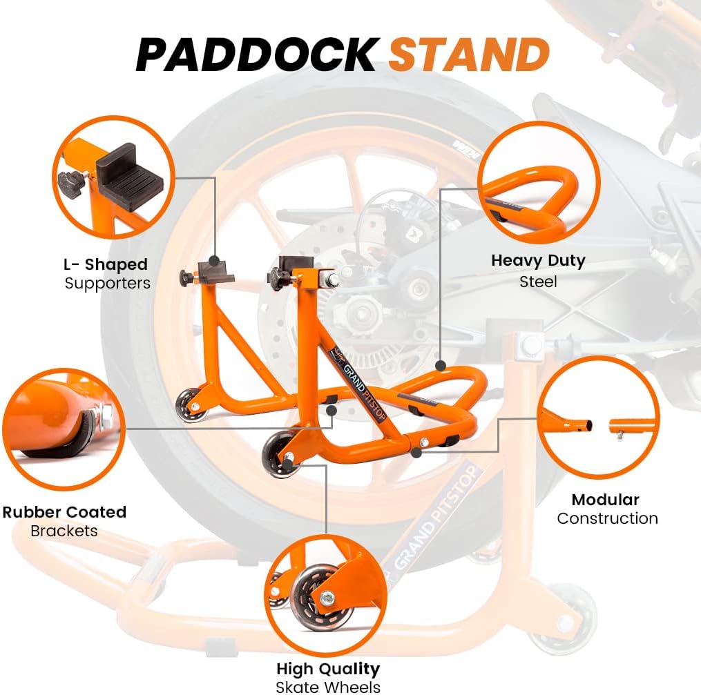 Motorcycle Stand, Paddock Lift Stand for Rear Wheel with Fork & Swingarm Spool,Weight Capacity 529 lbs/240 Kg's