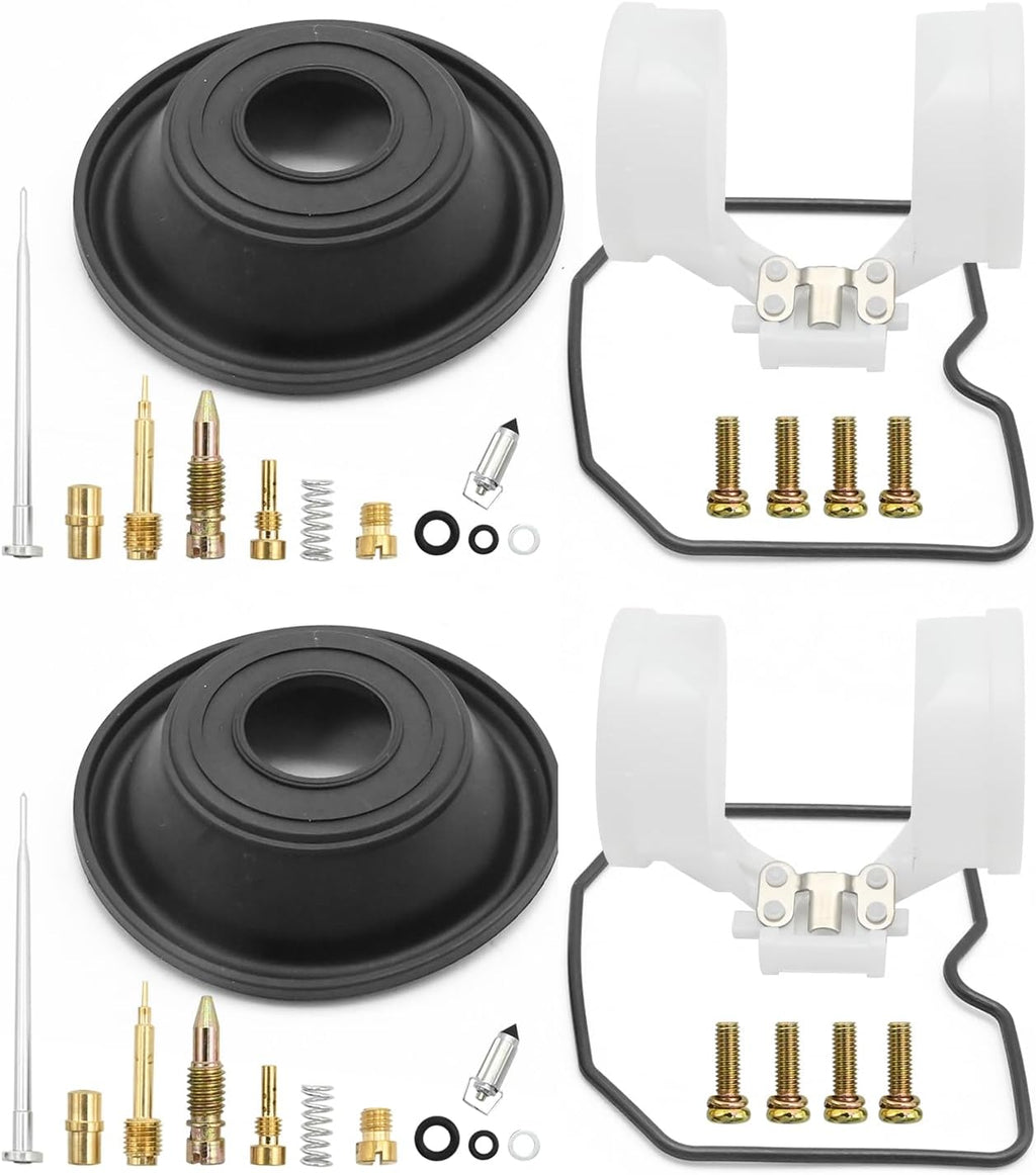 2 Pcs Carburetor Rebuild Kits Replacement for Kawasaki Ninja EX250 250R 2001 2002 2003 2004 2005 2006 2007 2008 2009 2010 2011 2012 Carb Rebuild Kits with Diaphragm Float