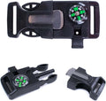 2 Pack and 10 Pack Emergency Whistle Buckle with Flint Scraper Compass and Fire Starter for Outdoor Camping Hiking