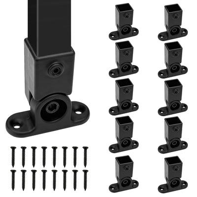 10Pcak Wrought Iron Baluster Shoes,Swivel Shoes for Staircase Interior with Screws for 3/4 Inch Square