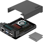 Argon NEO 5 Aluminum Case for Raspberry Pi 5 - Built-in Fan (Black)