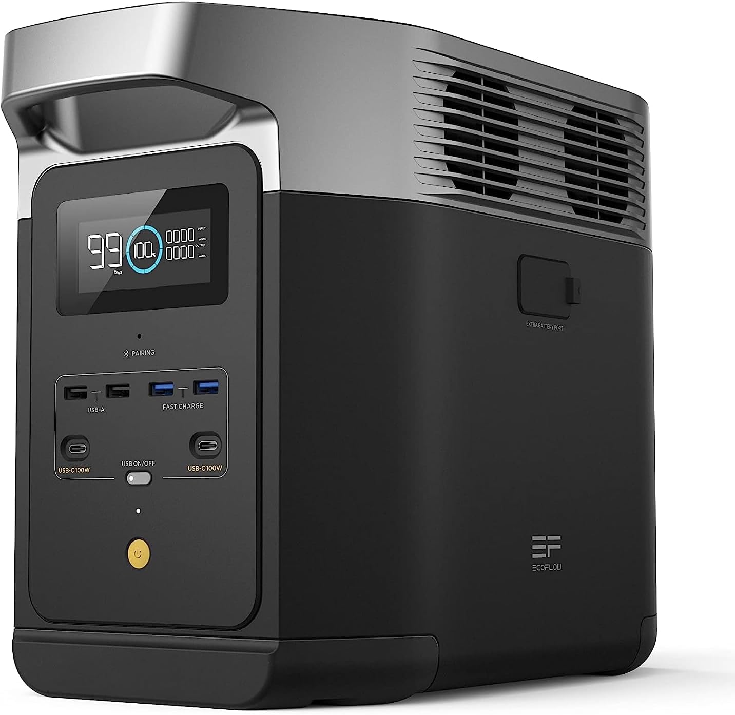 Portable Power Station DELTA 2, 1024Wh LiFePO4 (LFP) Battery, 1800W AC/100W USB-C Output, Solar Generator(Solar Panel