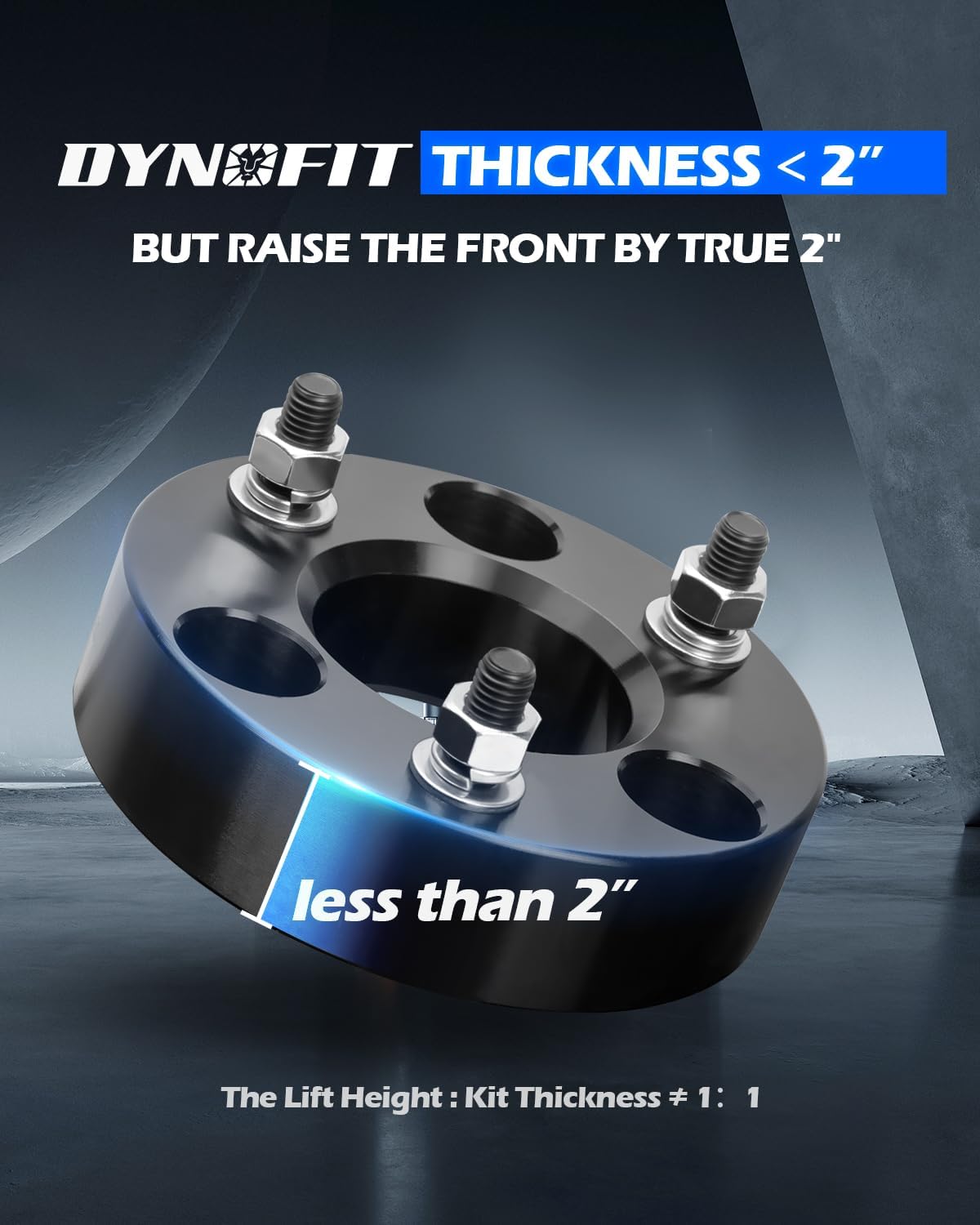 Dynofit 2in Leveling Lift Kit for Dodge Ram 1500 4WD (2006-2026), Aluminum Strut Spacers Raise 2 Inches Front Suspension for Ram1500 4x4