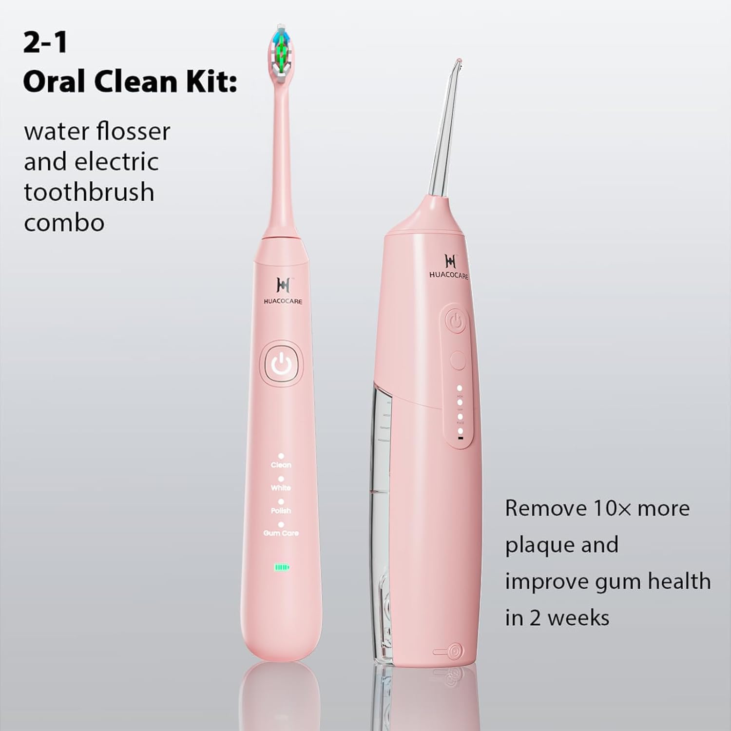 2-1 Oral Clean Kit- Water Dental flosser & Electric Toothbrush Combo- Brushing & Flossing- for Teeth Cleaning and Gum