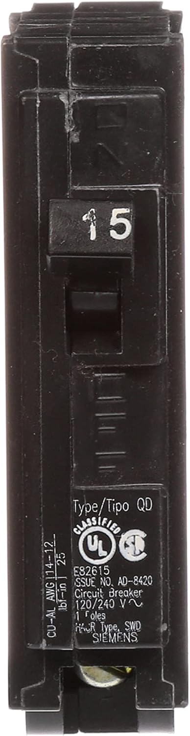 Siemens 15-Amp Siemens D115 QO Replacement Single Pole Circuit Breaker