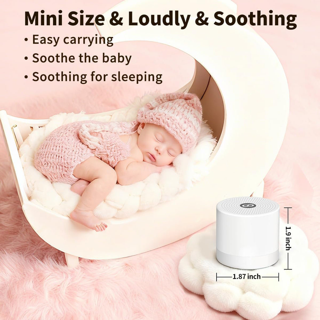 Sound Machine Mini White Noise Machine with 30 Soothing Sounds 4 Timers Memory Function for Newborn Baby Kids Adults