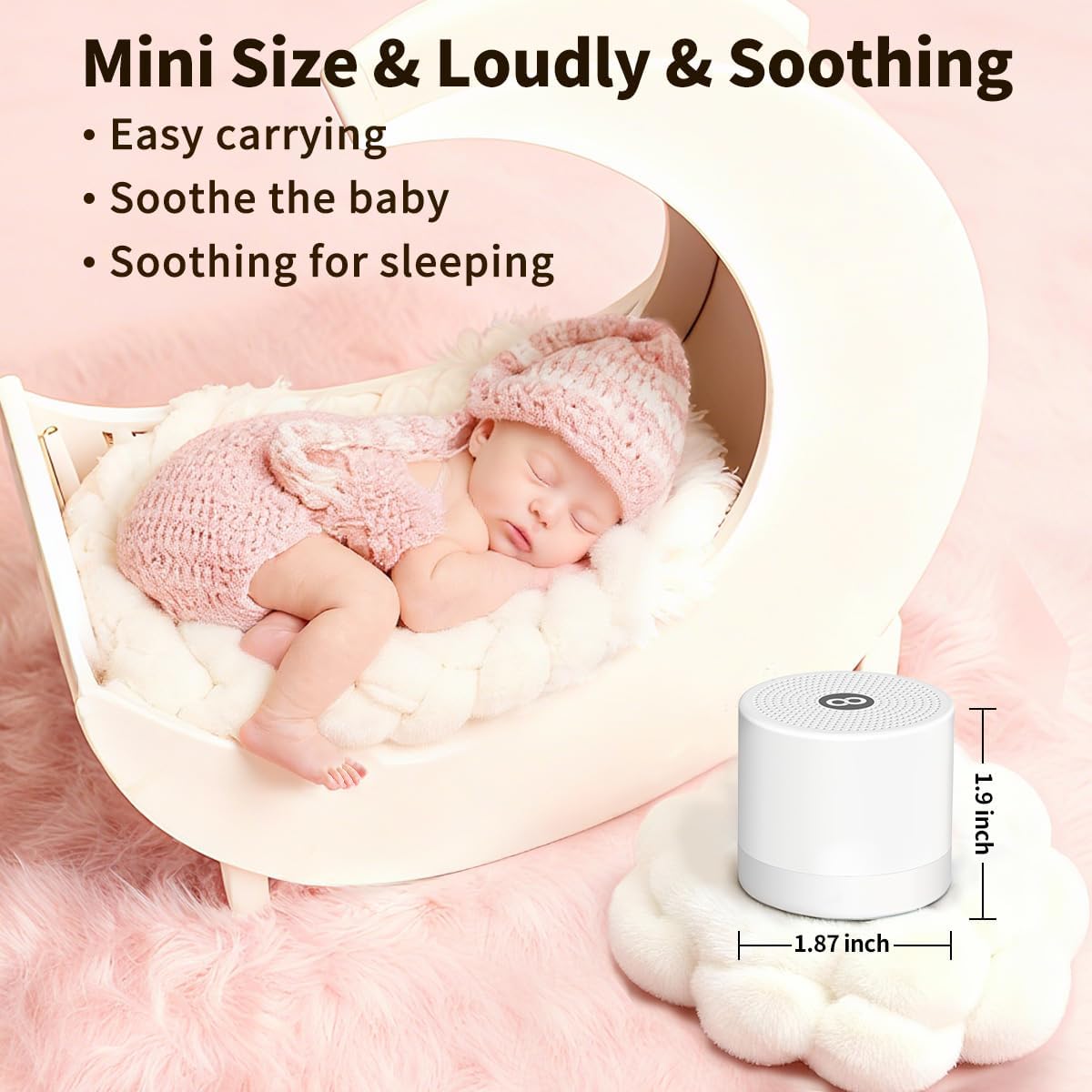 Sound Machine Mini White Noise Machine with 30 Soothing Sounds 4 Timers Memory Function for Newborn Baby Kids Adults