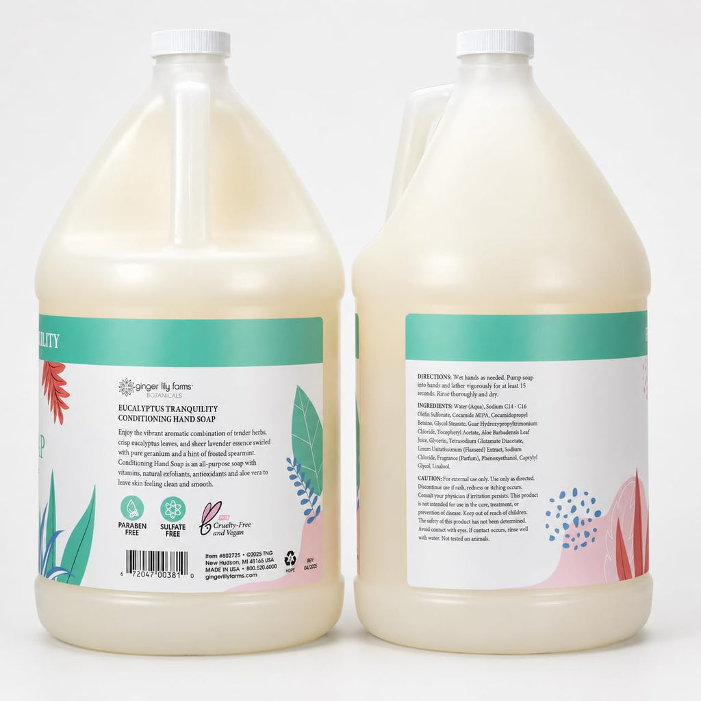Botanicals Hand Soap, 128oz, Eucalyptus Tranquility
