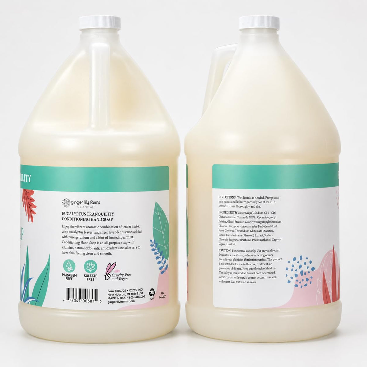 Botanicals Hand Soap, 128oz, Eucalyptus Tranquility