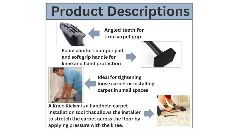 Knee Kicker Carpet Stretcher Kit with Tucker and Carpet Knife - ZY457