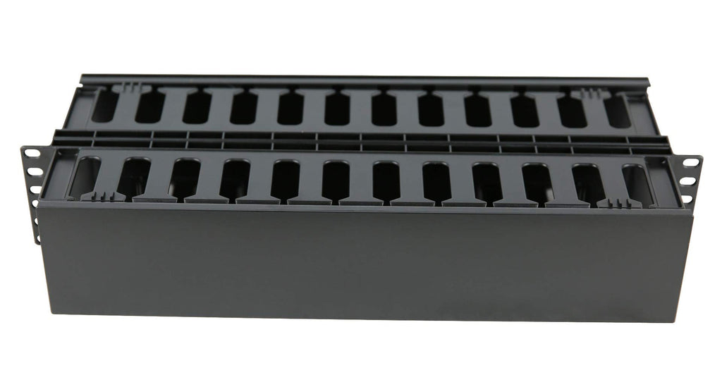 2U Horizontal Double Sided Finger Duct Cable Manager 19 Inch Rack Mount